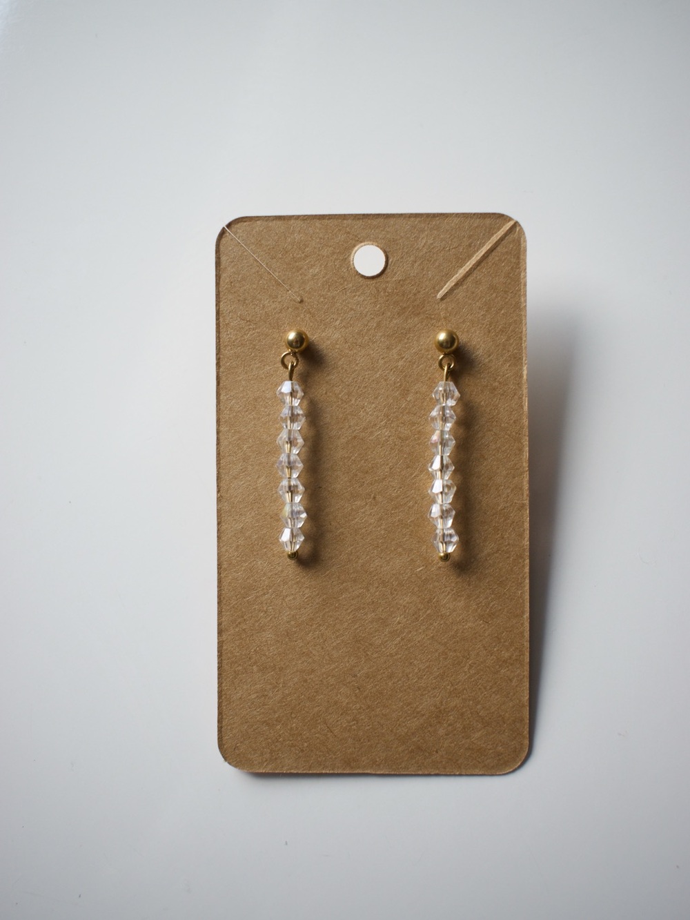 Gold Bar Crystal Drop Earrings - Women Jewelry